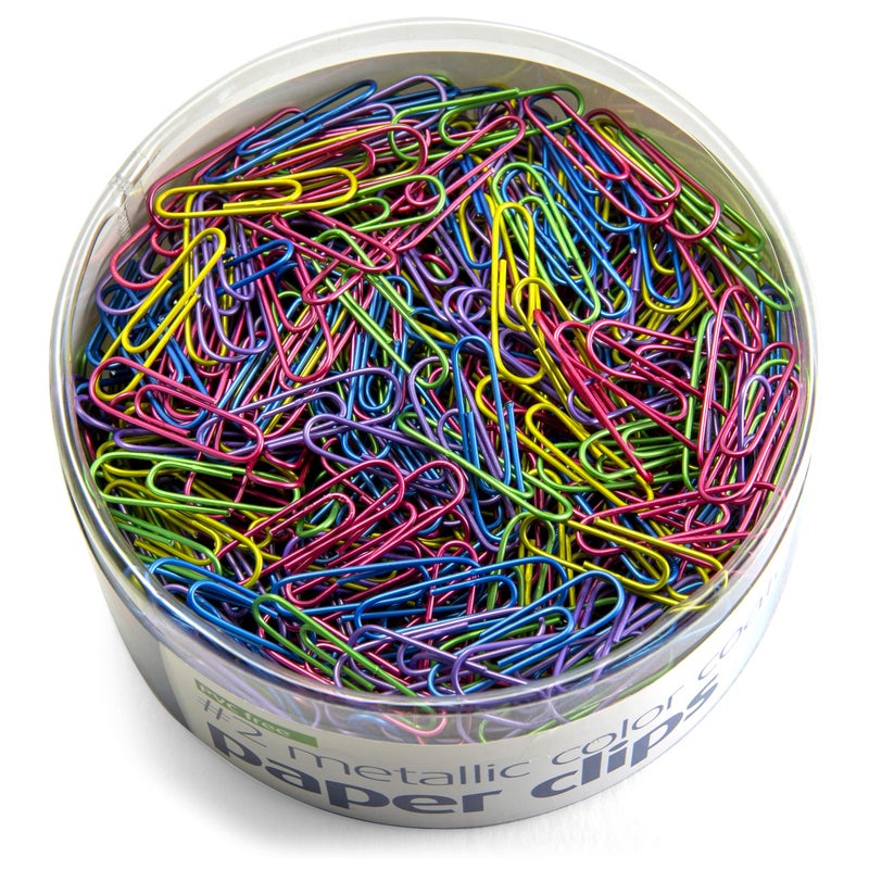 Officemate مشابك ورق ملونة متنوعة خالية من PVC من أوفيس ميت، حجم #2، 600 قطعة في علبة (97225) - Image 2